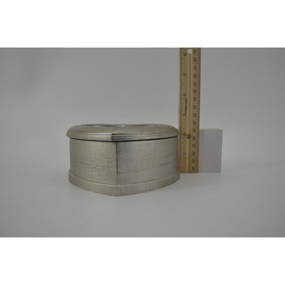 Carson Heart shaped jewelry box Silver Color Picture Frame Music Box My Friend - Picture 4 of 12